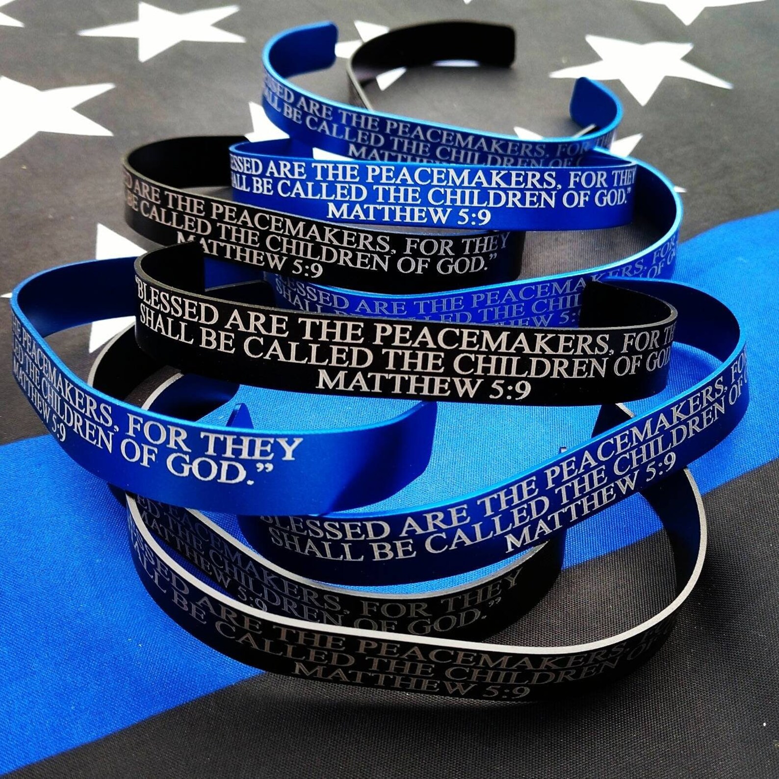 Matthew 5:9 Metal Bracelet Blessed are the Peacemakers