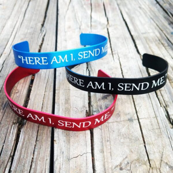 custom bracelets that say "here am I, send me"